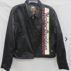 Harley Davidson Black Full Zip Mesh Nylon  & Cotton Riding Jacket Women XL